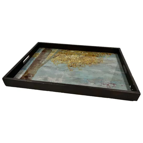 Blue & Gold Tree Art Tray - TR389