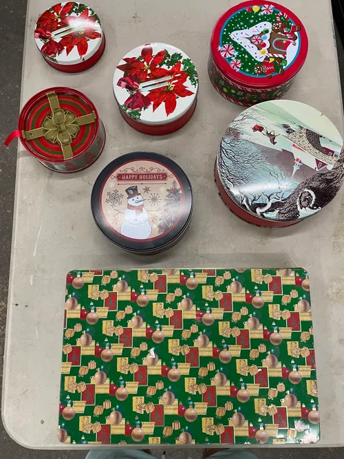 Assorted Christmas Cookie Tins- Set of 6