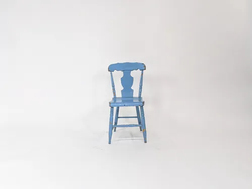 Petite Blue Painted Wood Chair