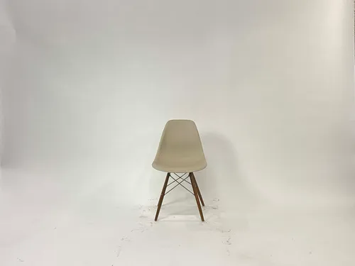 French Grey Plastic Molded Eames Side Chair