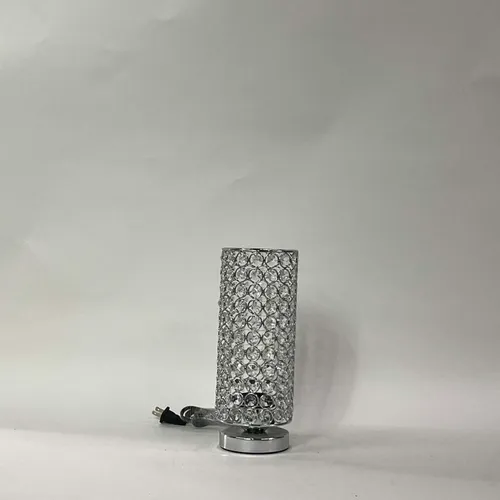 Chrome & Crystal Pillar Table Lamp - LI54