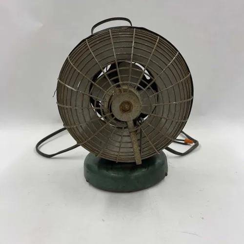 Vintage Metal Fan With Green Base - ELB412