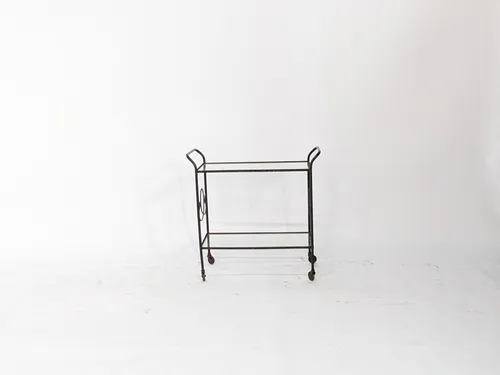 Antique Iron & Glass Bar Cart