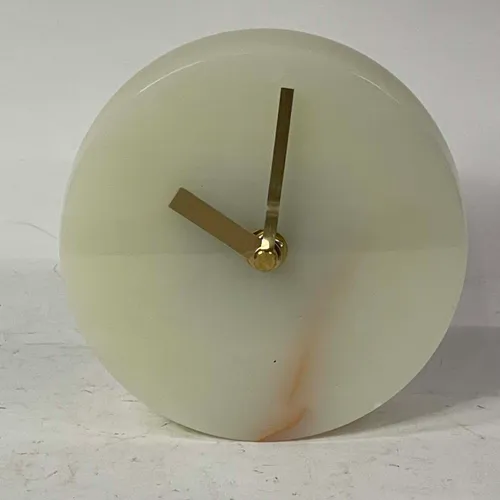 Minimal White Marble Battery Operated Clock - A790