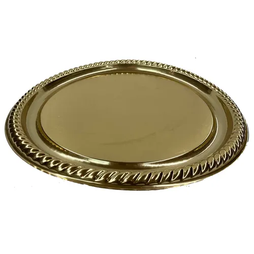 Round Gold Plastic Tray - TR376