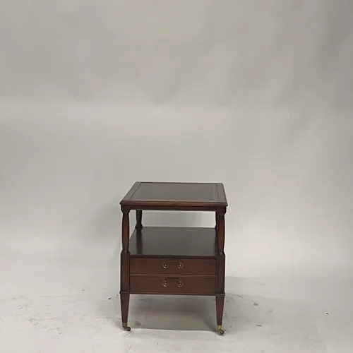 Wood Side Table with Shelf & Drawers - TA22222