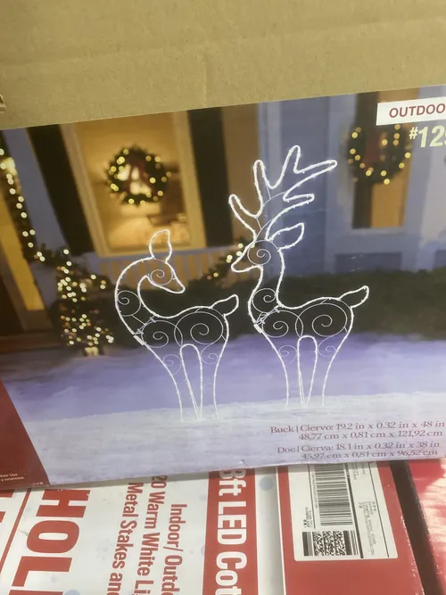 2pc Light-Up Buck & Doe Reindeer