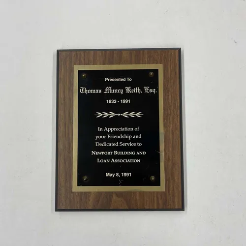 Thomas Mincy Keith Wood Plaque - DEB456