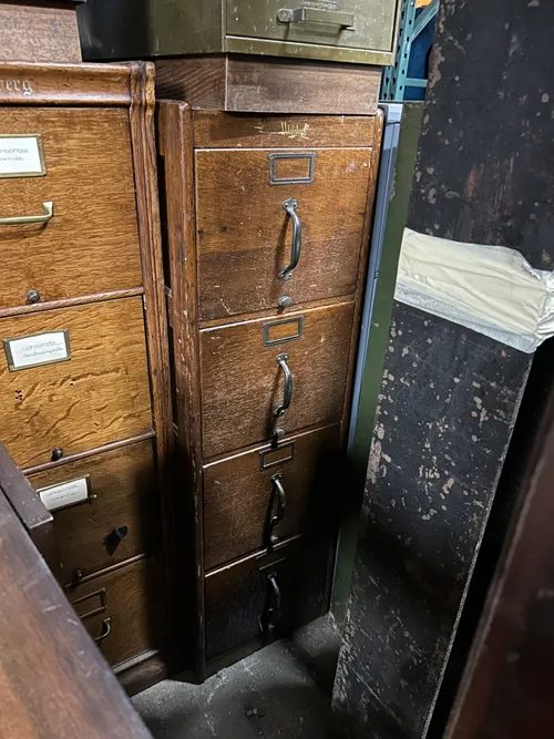Wooden Filing Cabinet with 4 Drawers and Upright Handle