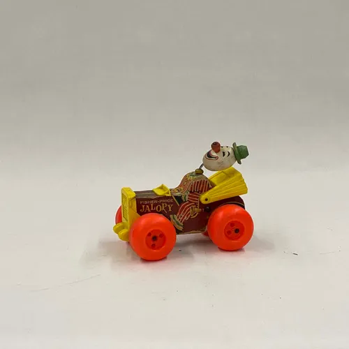 Vintage Clown Toy Car With Orange Wheels - MOB225