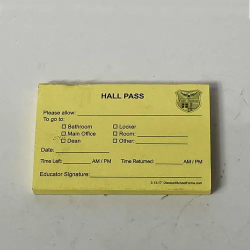 Small Yellow School Hall Pass - OFA618