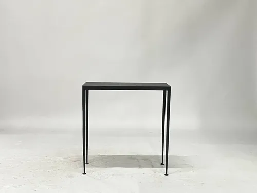 Black Embossed Metal Narrow Console Table