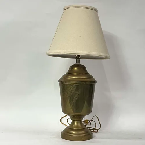 Brass Table Lamp with Cream Shade - LI94