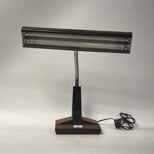 Mid-Century Walnut & Black Adjustable Desk Lamp - LI506