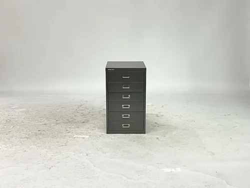 Bisley 6-Drawer Dark Gray Under Desk Filing Cabinet