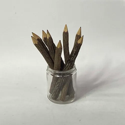 Set of Log Wood Pencils in Mason Jar - OFA609