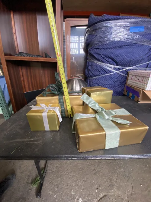 Gold Wrapped Presents- Set of 3