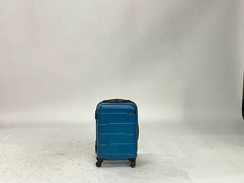 Aqua Blue & Black Hardcase Rolling Carry-On Suitcase