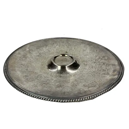 Antique Silver Engraved Serving Tray - TR408