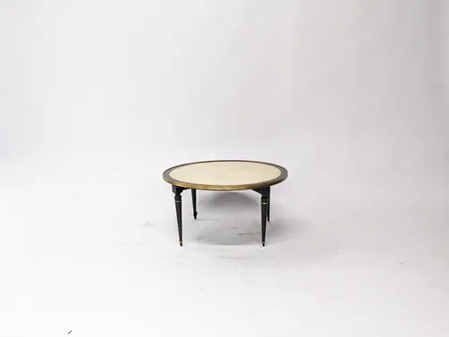 Round Cocktail Table with Gold Edge