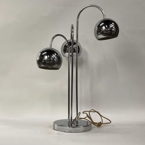 1970s Sonneman 3-Light Chrome Waterfall Eyeball Table Lamp - LI174