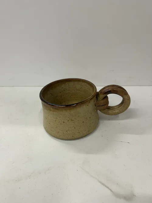 Brown Ceramic Mug with Loop Handle
