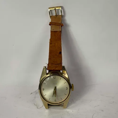 Vintage Anker Gold & Mahogany Strap Mantle Watch - A757