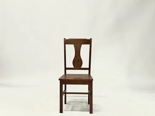 Wood Splat Back Straight Leg Dining Chair