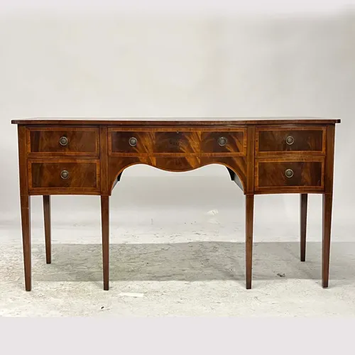 Antique Victorian Mahogany 5-Drawer Console Table