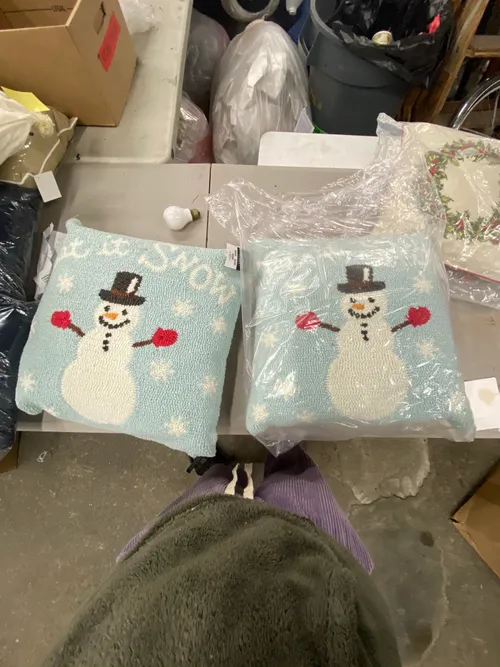 Let It Snow Light Blue Throw Pillows- Set of 2