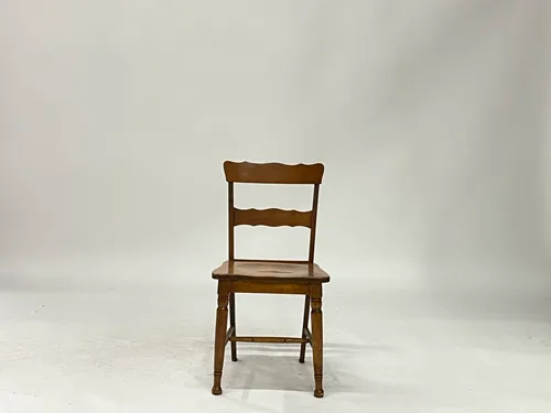 Solid Wood Curved Top Rail Ladderback Side Chair