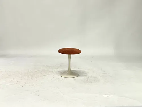 Vintage Mid-Century Burnt Orange Tulip Stool