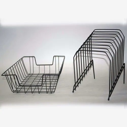 Black Metal Wire Letter Tray & File Holder Set - OF268