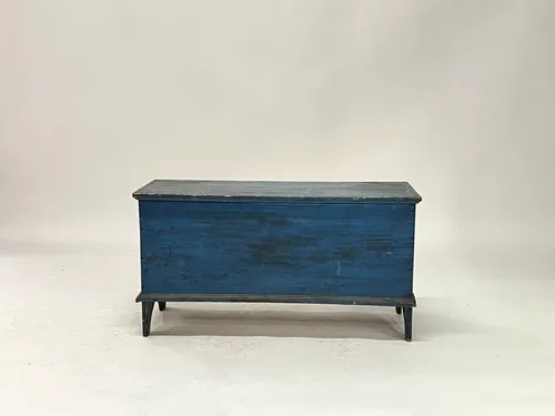 Blue Wooden Storage Trunk