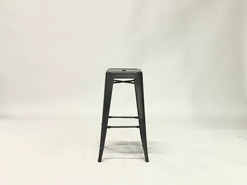 Graphite Gray Metal Stackable Bar Stool