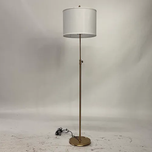 Adjustable Brass Floor Lamp with White Shade - LI372