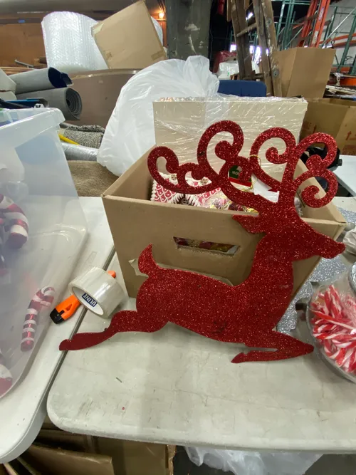 Red Glitter Reindeer