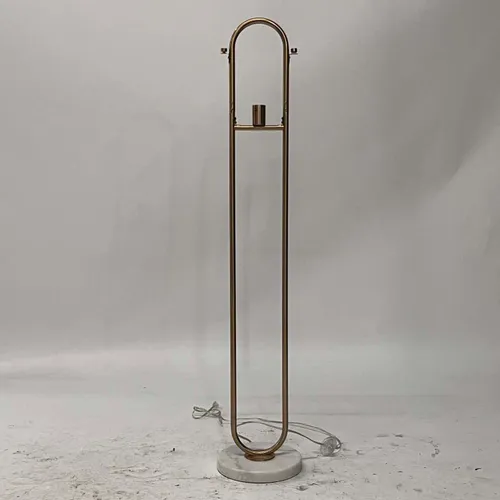 Modern Brass Ring Floor Lamp with Marble Base - LI416