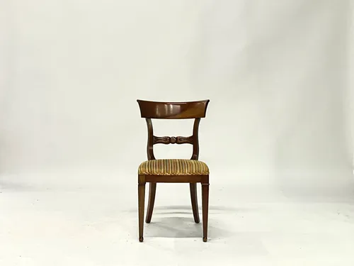 Orange & Yellow Stripe Upholstered Regency Side Chair