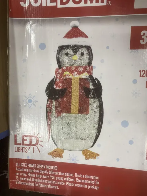 LED Cotton Penguin with Present