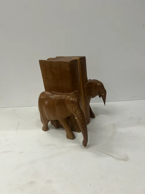 Wooden Elephant Bookends