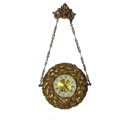 Antique Brass Plated Chain Hanging Wall Clock - A752