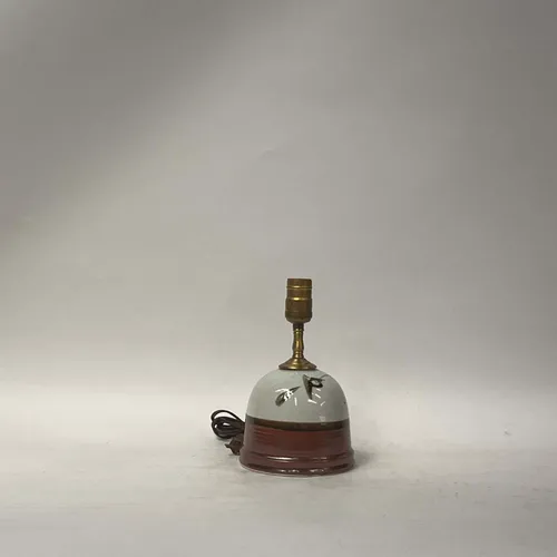 Small Red & White Japanese Ceramic Table Lamp - LI503