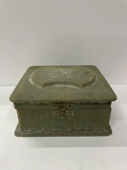 Vintage Green Fabric Decorative Box