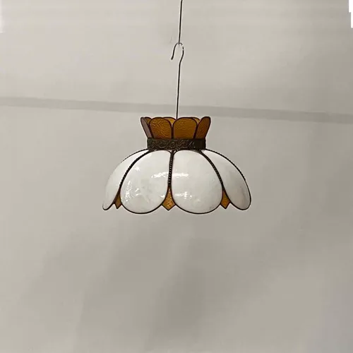 Antique White & Orange Glass Annabelle Pendant - LI469