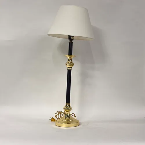 Navy Blue & Gold Table Lamp with White Shade - LI128
