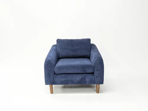 Blue Corduroy Lounge Chair