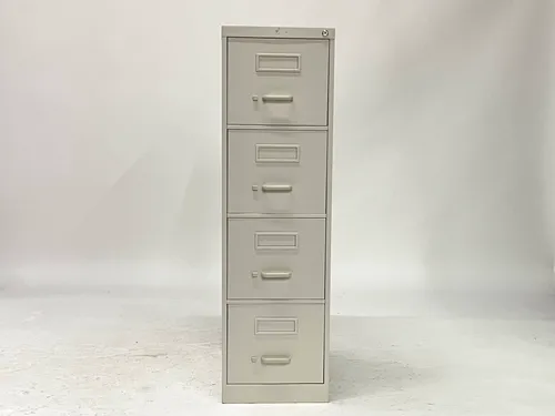 Light Gray 4-Drawer Vertical Filing Cabinet with Silver Handles
