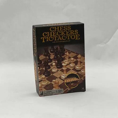 Chess Checkers Tic Tac Toe Set - B5