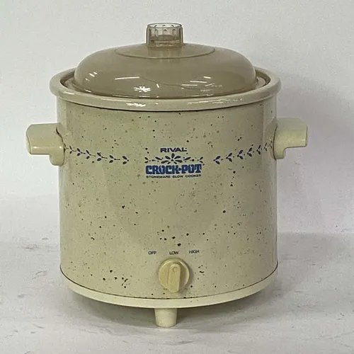 Vintage Beige Ceramic Rival Crockpot - KT126